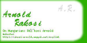 arnold rakosi business card